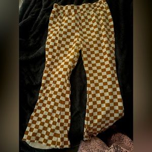 Checkered flare sweatpants